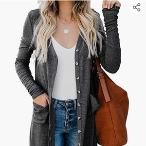 Women's Open Front High Low Hem Cardigan S